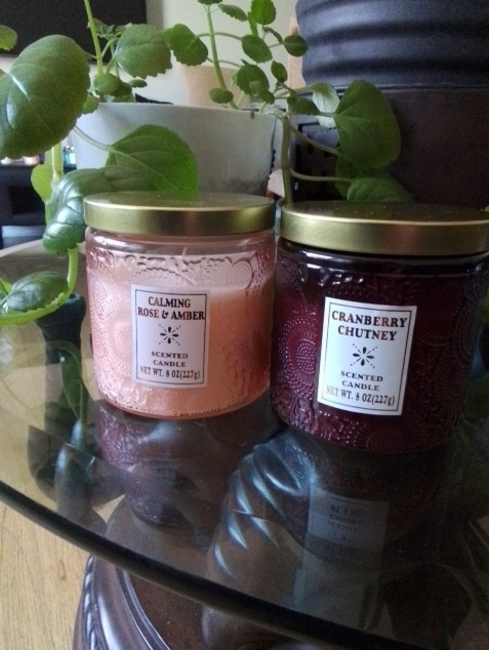 Calming Rose & Amber Scented Candle - Pink